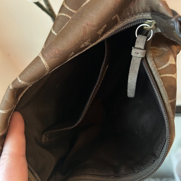 Coach Vintage Brown and Gold Monogram Mini Shoulder Bag With Bead Details - Picture 4 of 5